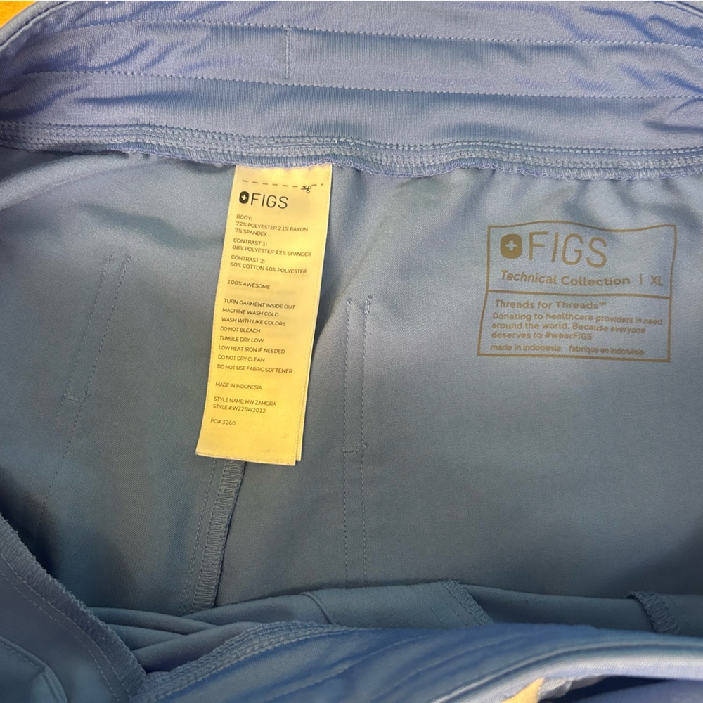 Figs Women’s High Waisted Ceil Blue Joggers with Drawstring - Picture 3 of 3